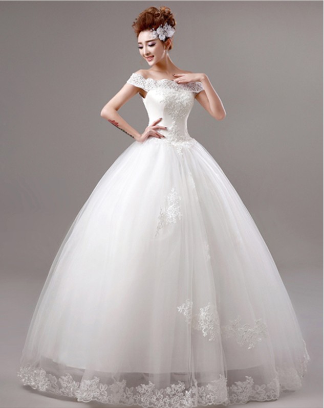 WD3020 off the shoulder bridal dress